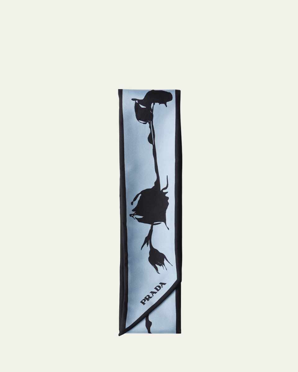 Flower Bud Printed Silk Scarf